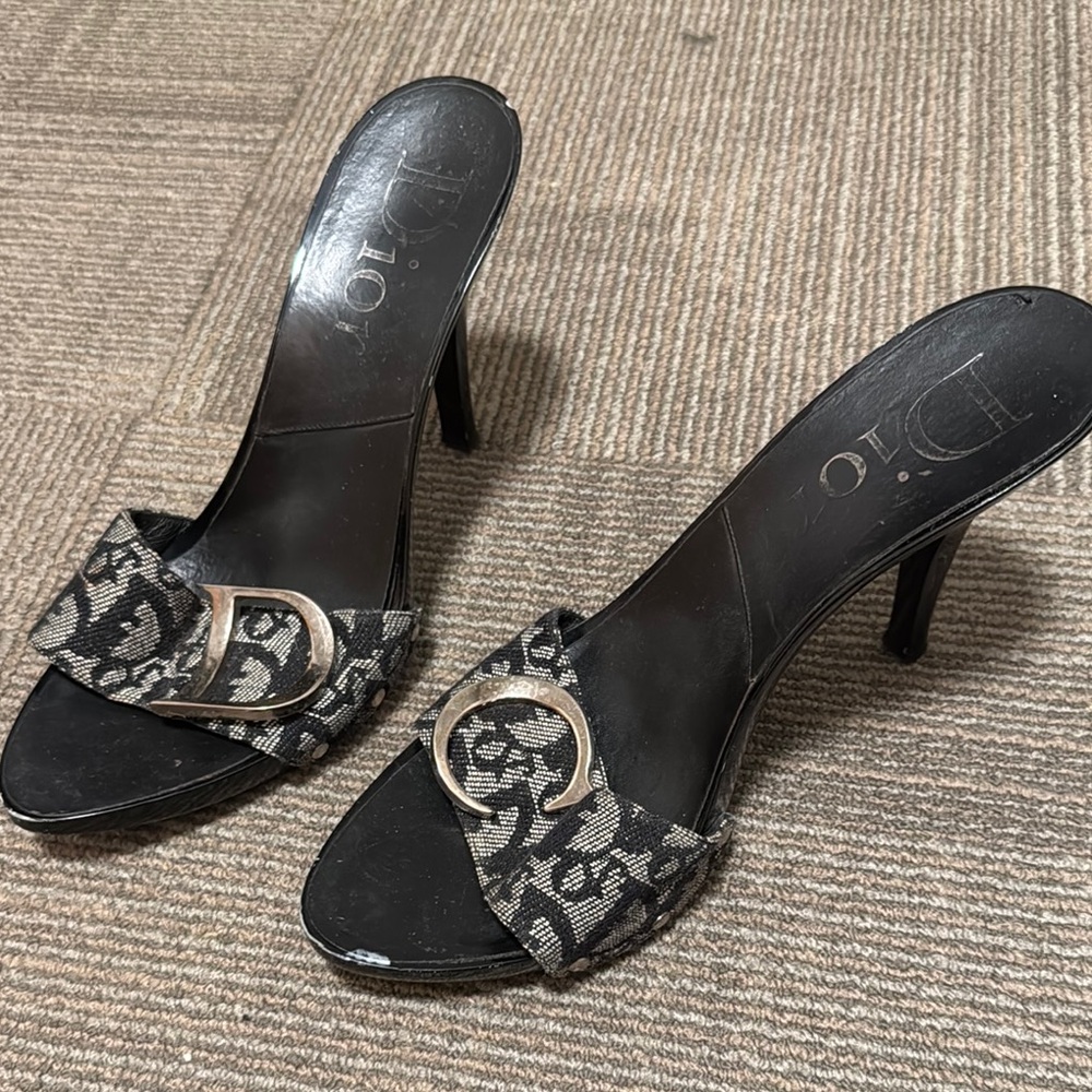 Dior Black and Gray Women's Heels
